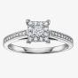 9ct White Gold 0.33ct Princess-cut Diamond Cluster Ring 3499WG/33-10