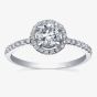 9ct White Gold 0.55ct Diamond Halo Ring 3645WG/55-9