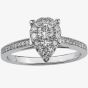 9ct White Gold 0.33ct Diamond Pear Cluster Ring 3761WG/33-9