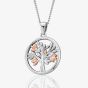 Clogau Sterling Silver and Rose Gold Tree Of Life Pendant Necklace 3SNTLCP