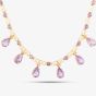 Second Hand 14ct Yellow Gold Amethyst 18 Inch Collarette Necklace 41041012