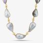 Second Hand 14ct Yellow Gold Mabe Grey & Black Blister Pearl 18 Inch Collarette Ball Necklace 41041083
