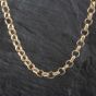 Second Hand 9ct Yellow Gold Heavy Engraved & Plain Link 24 Inch Belcher Chain 41041139