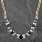 Second Hand 9ct Yellow Gold Sapphire & Cubic Zirconia Set 18 Inch Curb Chain 41041405