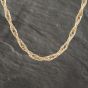 Second Hand 9ct Yellow Gold Rope & Plain Link 22 Inch Prince Of Wales Chain 41041442