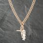 Second Hand Vintage Rose Gold With Shield Medal 16 Inch T-Bar Albert Chain 41041512