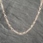 Second Hand Vintage 9ct Rose Gold Bar & Twist 30 Inch Figaro Chain 41041535