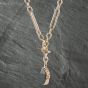 Second Hand Vintage 9ct Rose Gold T Bar & Swivel Double Albert 15 Inch Figaro Chain 41041564