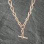 Second Hand Vintage 9ct Rose Gold T Bar Double Albert 16 Inch Curb Chain 41041565