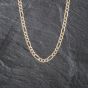 Second Hand 9ct Yellow Gold Hammered 18 Inch Figaro Chain 41041702