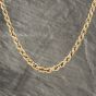 Second Hand 9ct Yellow Gold Graduated 19 Inch Rope Chain 41041740