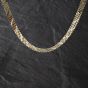 Second Hand 9ct Two Colour Gold Brick Link 16 Inch Fancy Necklace 41041797