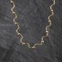Second Hand 9ct Yellow Gold Curvy Bar & Ball 15 Inch Collarette Chain 41041802