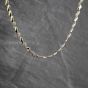 Second Hand 9ct Two Colour Gold Diamond Set 16 Inch Flat Link Chain 41041937