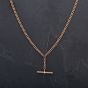 Second Hand 9ct Rose Gold 20 Inch Curb Link Albert T-Bar Chain 4104307