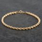 Second Hand 9ct Yellow Gold Rope Chain Bracelet 4105119