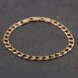 Second Hand 9ct Yellow Gold Square 7 Inch Curb Chain Bracelet 41061042