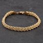 Second Hand 9ct Yellow Gold 7.25 Inch Double Rope Chain Bracelet 41061097