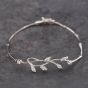 Second Hand 9ct White Gold Cubic Zirconia Leaf Design 7.5 Inch Bracelet 41061155