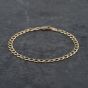 Second Hand 9ct Two Colour Gold 7 Inch Curb Chain Bracelet 41061255