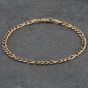 Second Hand 9ct Yellow Gold 3+1 7.25 Inch Figaro Chain Bracelet 41061275