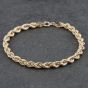 Second Hand 9ct Yellow Gold 7 Inch Rope Chain Bracelet 41061279