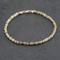 Second Hand 9ct Two Colour Gold Fancy 7.5 Inch Spiga Chain Bracelet 41061289