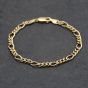 Second Hand 9ct Yellow Gold 7 Inch Figaro Chain Bracelet 41061291