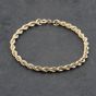 Second Hand 9ct Yellow Gold 7.5 Inch Rope Chain Bracelet 41061292