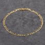 Second Hand 9ct Yellow Gold 3+1 Link 7 Inch Figaro Chain Bracelet 41061303