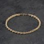 Second Hand 9ct Yellow Gold 7.5 Inch Rope Chain Bracelet 41061334