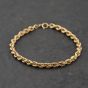 Second Hand 9ct Yellow Gold 7 Inch Rope Chain Bracelet 41061339