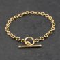 Second Hand 9ct Yellow Gold T-Bar 7.5 Inch Belcher Chain Bracelet 41061346