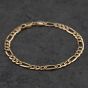 Second Hand 9ct Yellow Gold 7 Inch Figaro Chain Bracelet 41061350