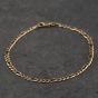 Second Hand 9ct Yellow Gold 7.5 Inch Figaro Chain Bracelet 41061354