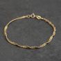 Second Hand 9ct Yellow Gold Twisted 7 Inch Curb Chain Bracelet 41061368
