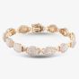 Second Hand 9ct Yellow Gold Brilliant Cut Diamond Bracelet 4107261