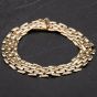 Second Hand 9ct Yellow Gold 7 Inch 3 Row Brick Link Fancy Bracelet 4107800