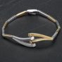 Second Hand 14ct Two Colour Gold 7.5 Inch Flexible Linked Fancy Bracelet 4107804