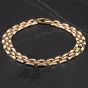 Second Hand 9ct Yellow Gold 7.5 Inch Flexible Smooth Textured Brick Link Bracelet 4107849