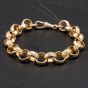 Second Hand 9ct Yellow Gold 8 Inch Engraved Belcher Link Bracelet 4107885
