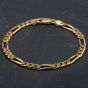 Second Hand 9ct Yellow Gold 7.5 Inch Figaro Link Bracelet 4107889