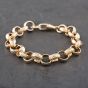 Second Hand 9ct Yellow Gold Patterned Belcher Chain Bracelet 410800274