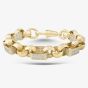 Second Hand 9ct Two Colour Gold Cubic Zirconia Large Link 9 Inch Belcher Chain Bracelet 41081093