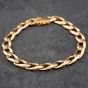 Second Hand 9ct Yellow Gold Heavy 8.5 Inch Curb Chain Bracelet 41081122