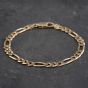 Second Hand 9ct Yellow Gold 8 Inch Figaro Chain Bracelet 41081198