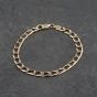 Second Hand 9ct Yellow Gold Square 9 Inch Curb Chain Bracelet 41081220