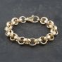 Second Hand 9ct Yellow Gold Patterned Link 8.5 Inch Chain Bracelet 41081225
