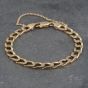 Second Hand 9ct Yellow Gold Square Link 8 Inch Curb Chain Bracelet 41081243