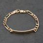 Second Hand 9ct Yellow Gold 8 Inch Figaro Identity Bracelet 41081249